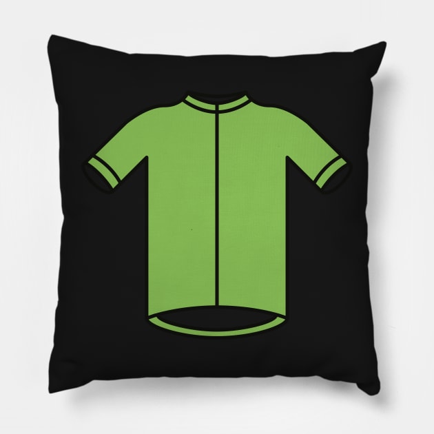 Green Sprinters Cycling Jersey Pattern Pillow by Radradrad