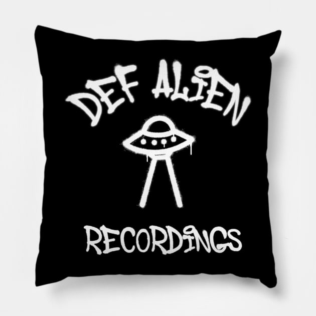 DEF ALIEN GRAF INVASION LOGO Pillow by DEF ALIEN RECORDS