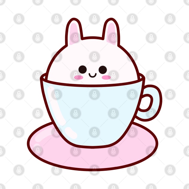 Cute Bunny in a Cup by ArtsyDecals