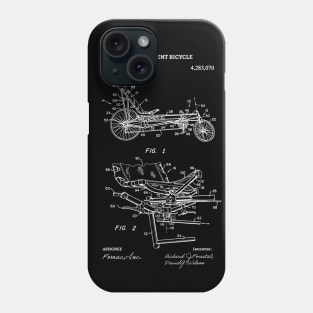 Recumbent Bicycle Patent - Recumbent Bicycle blueprint art Phone Case