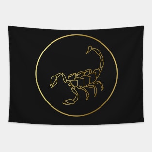 Scorpio Zodiac Art Gold Tapestry