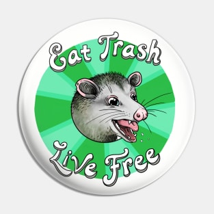 Eat TRASH - Live FREE (green) Pin