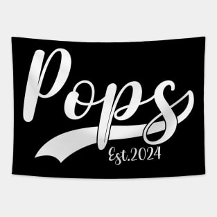 Pops Est 2024 Fathers Day For New Dad Pregnancy Tapestry