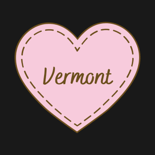 I Love Vermont Simple Heart Design T-Shirt