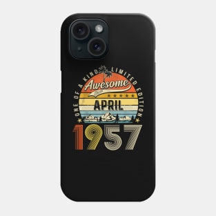 Awesome Since April 1957 Vintage 66th Birthday Phone Case