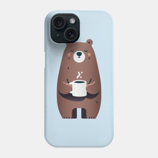 Cute Cartoon Bear with Warm Mug - Cheerful and Cozy Phone Case