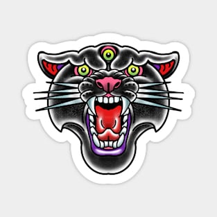 three eyed black panther head Magnet