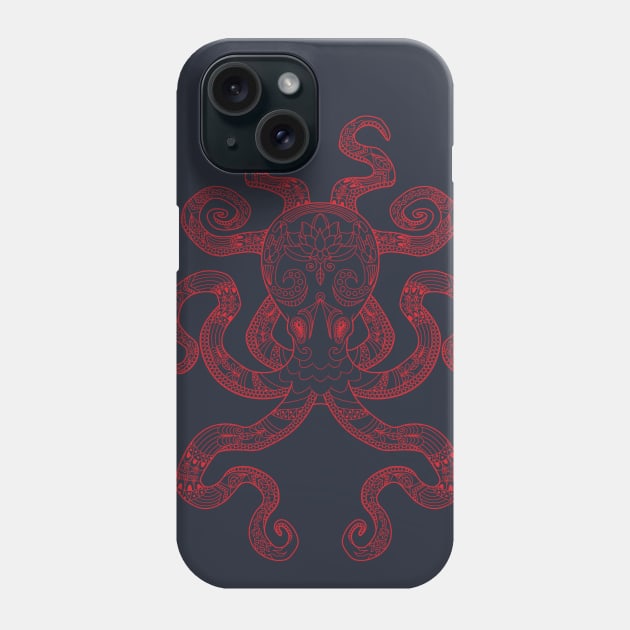 Color Me Octopus - Red Phone Case by theMeticulousWhim