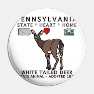 Pennsylvania - White Tailed Deer - State, Heart, Home - state symbols Pin