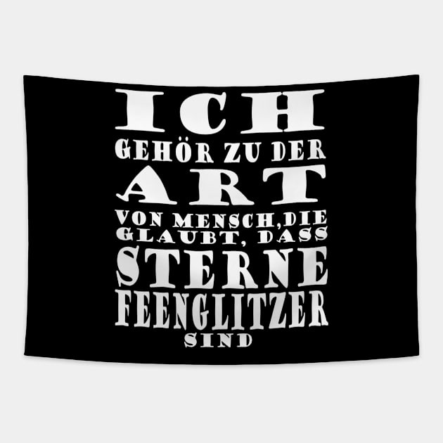 Sterne Feenglitzer Mädchen Einhorn Spruch Tapestry by FindYourFavouriteDesign