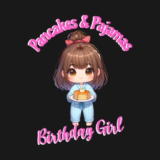 Kids Pancakes & Pajamas Slumber Party Shirt Birthday Girl T-Shirt