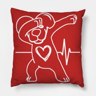 Funny & Cute Valentines Day Dabbing Puppy Heart Pillow