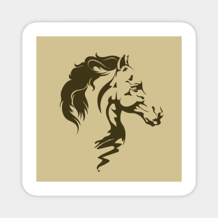 Stallion Hand Drawn in Retro Ink Style Magnet