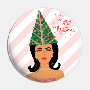 Mod Christmas Tree Hair Pin