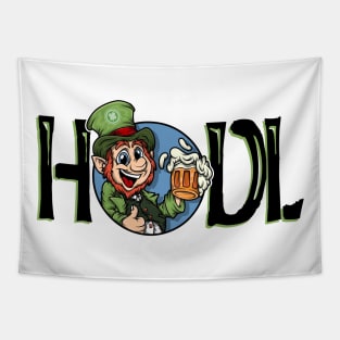 Leprechaun Token - LEP - HODL - Black Lettering Tapestry