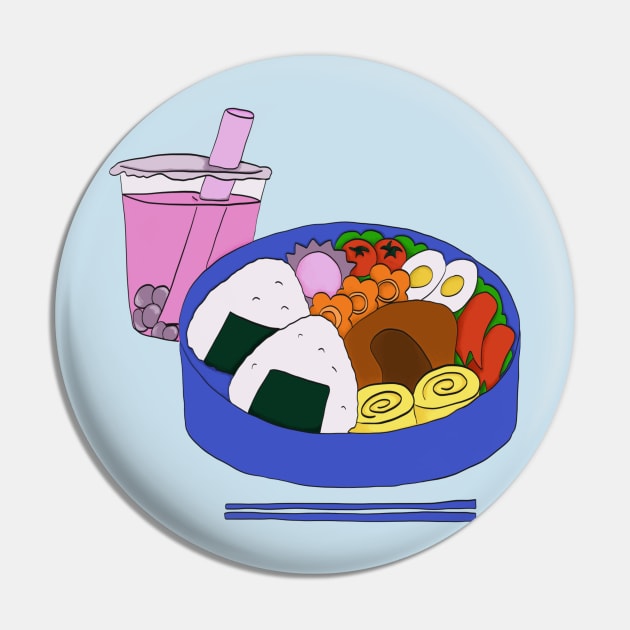 Bento and Bubble Tea Pin by Beni-Shoga-Ink