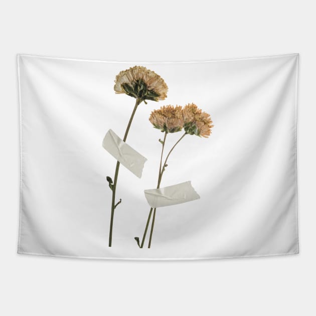 Dried Two Beautiful Flower Tapestry by Tees4Teens