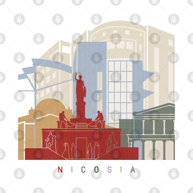 Nicosia skyline poster by PaulrommerArt