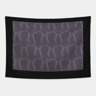 Boxing Hares - Aubergine Tapestry