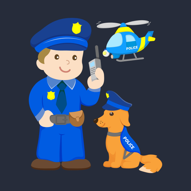 Cop with Police Dog for Kids by samshirts