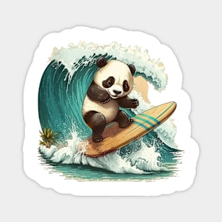 Surfing Panda Magnet