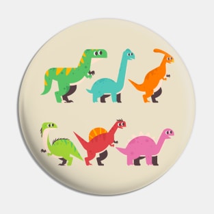 Flat Dinosaur Collection Pin