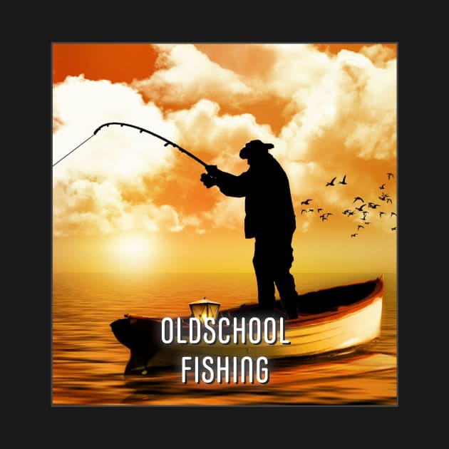 Old School Fishing Fisherman by 4code