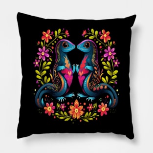 Salamander Couple Valentine Pillow