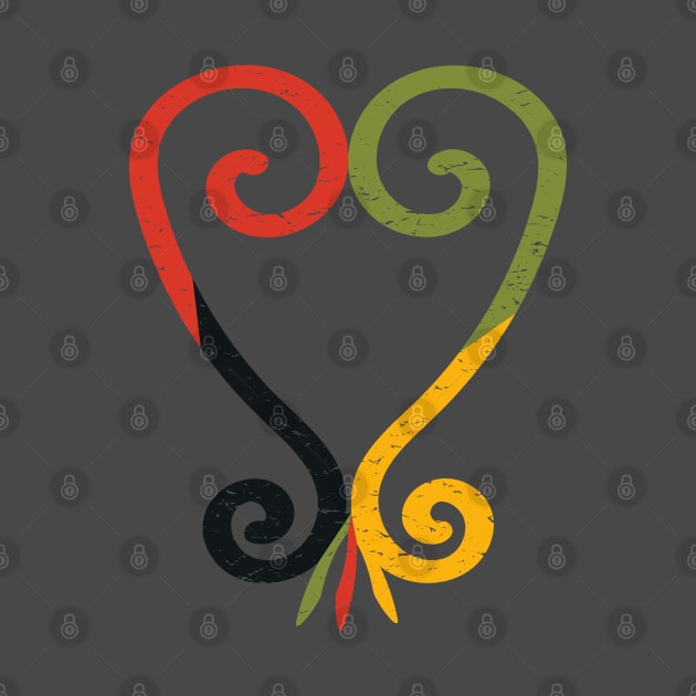 Sankofa Heart made in Pan African colors by tatadonets