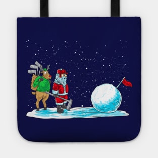 Golf Santa Claus Golfer Golfing Christmas Tote