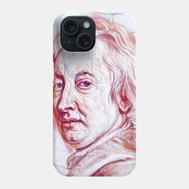 John Dryden Portrait | John Dryden Artwork | line art Phone Case by JustLit