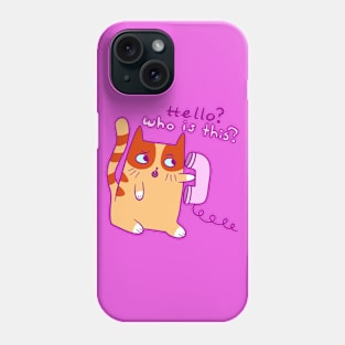 Hello? Who is This? Orange cat Phone Case