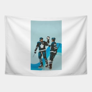 Auston Matthews and Mitch Marner painting Tapestry