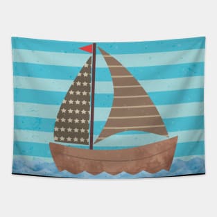 Sailboat in the sea Tapestry