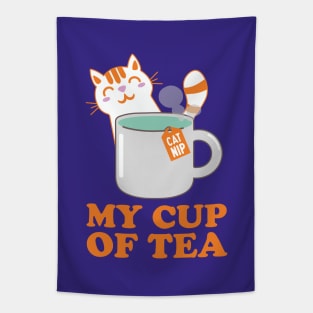 Funny Japanese Cat Tea | Catnip Cup | Kitten Tapestry