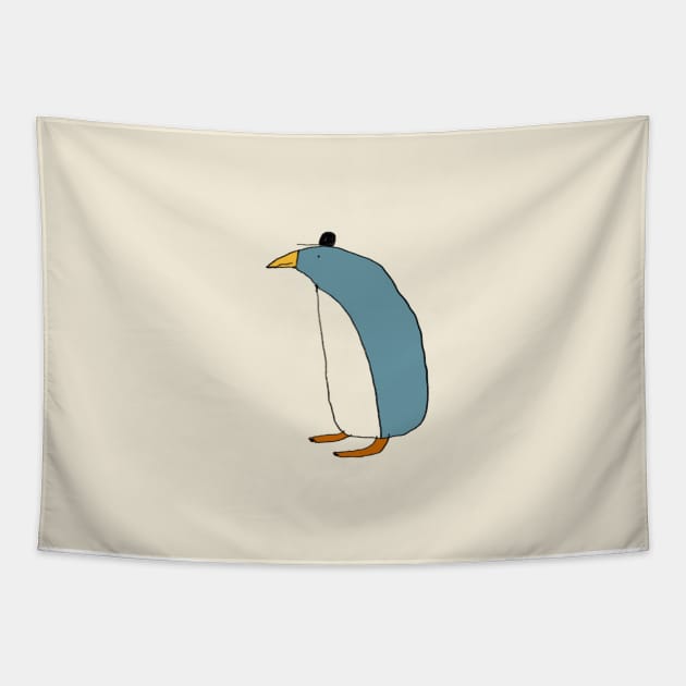 Penguin Wearing a Hat Tapestry by dalebrains