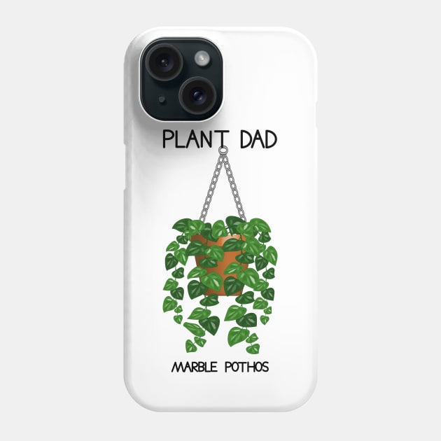 Plant Dad - Marble Pothos Plant Phone Case by Designoholic
