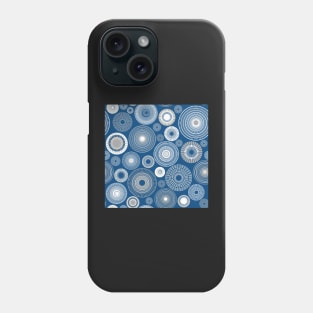 white circles on classic blue Phone Case