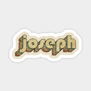 Joseph // Vintage Rainbow Typography Style // 70s Magnet