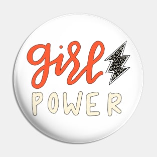 retro lightning “girl power” Pin