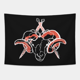 Single Line - Aries (White) Tapestry