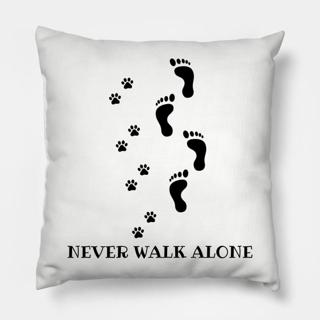 Never Walk Alone Pillow by Brono