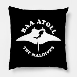 Baa Atoll The Maldives Scuba Diving With Manta Rays Pillow