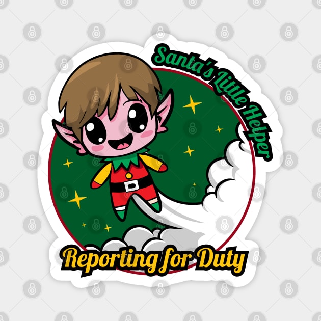 Santa's Little Helper - Reporting for Duty Magnet by sovadesignstudio