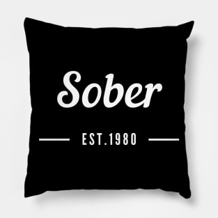 Sober Since 1980 - Alcoholism Gifts Sponsor Pillow