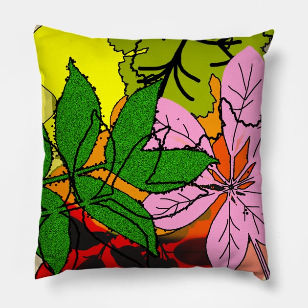 Autumn Mix Leaves Pillow by Mr. Piknik