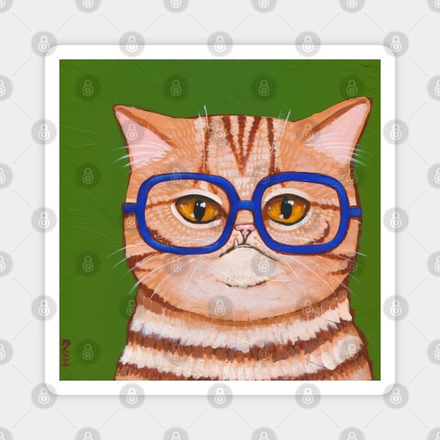 Mr. Fluffernutter Buttersocks Magnet by KilkennyCat Art