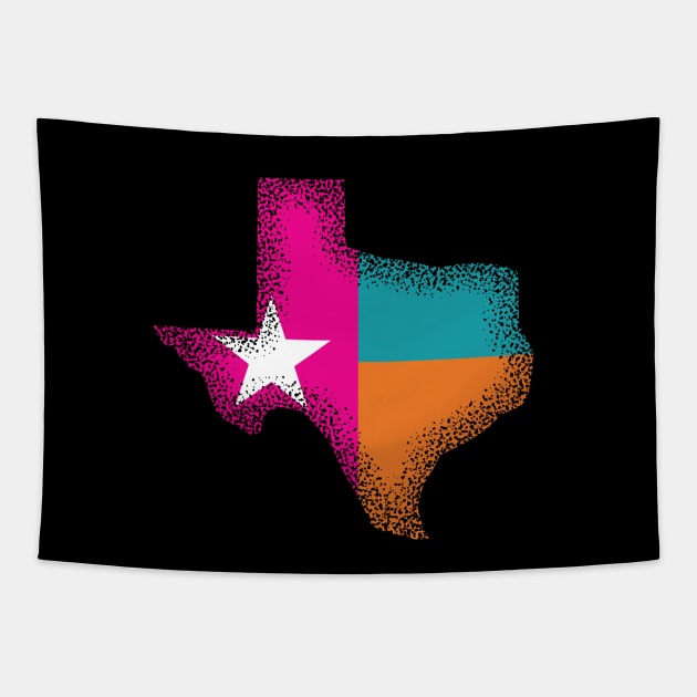 Texas State in Retro San Antonio Colors Tapestry by TheCraftyDrunkCo