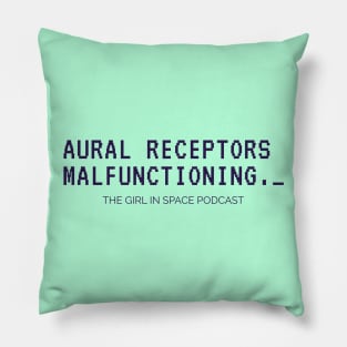 Aural Receptors Malfunctioning Purple Ink Pillow