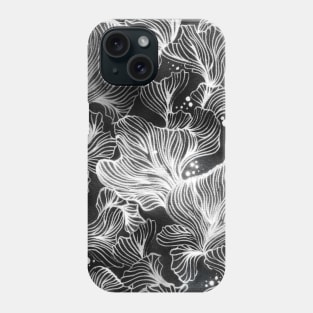 Black and White Shibori Corals Phone Case